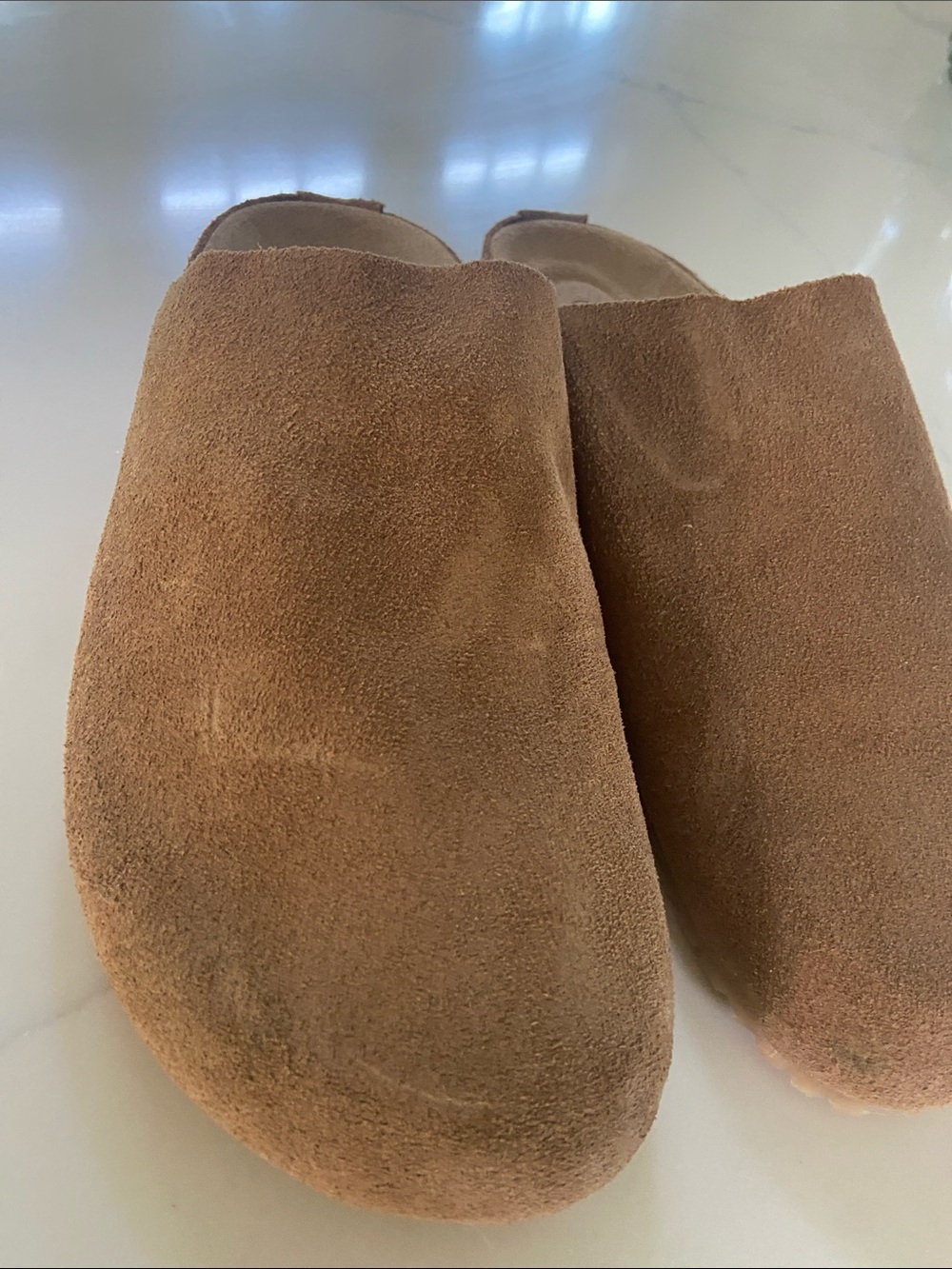 CHIC Suede Mule Clogs in Brown - Picture 5 of 14